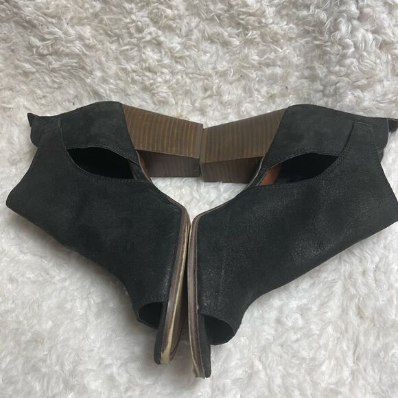 Lucky Brand OONA leather suede Black pump open toe adjustable side buckl… - Picture 6 of 12